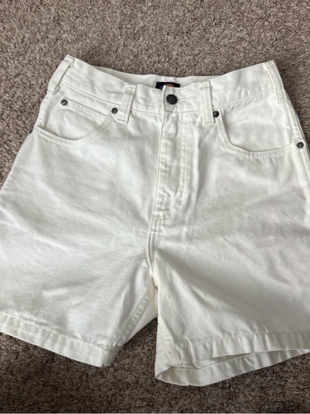 Dickies White High-Waist Jean Shorts